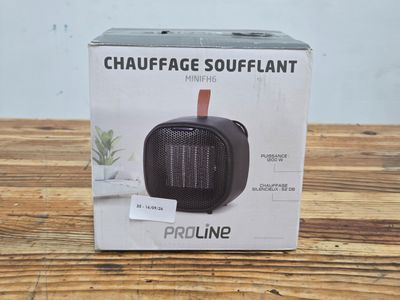 a box that has a small black heater on it