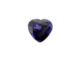 a heart shaped blue sapphire gems on a white background