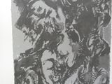 a black and white drawing of a group of people