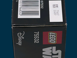a box of lego star wars items on a blue background
