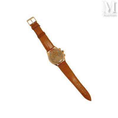 une image d'une montre-bracelet avec un bracelet en cuir marron