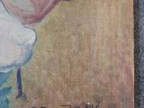 a picture of a painting of a man holding a tennis racquet