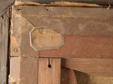 a piece of wood that has been cut in half