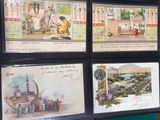 four framed pictures of people and buildings on the wall