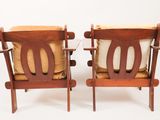 pair of mid century danish lounge chairs with cushions