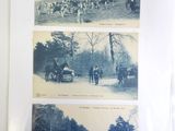 trois photos de personnes marchant dans la rue