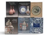 six books of chinese porcelain and porcelainware, including a vase, a teapot, and a teapot
