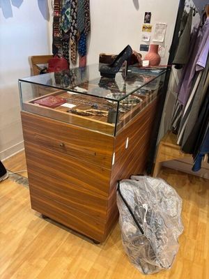 an image of a display case in a clothing store