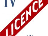 a red and white street sign with the words licence