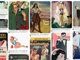 many different pictures of women and men on the covers of books