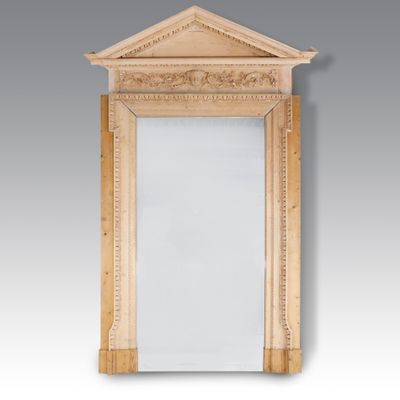 une image représentant un miroir avec un cadre en bois et un miroir posé dessus