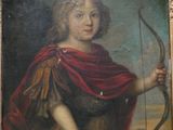 tableau représentant un jeune garçon tenant un arc et une flèche à la main