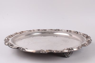 Plateau en métal argenté Amston EPC, Etats-Unis, 1762.