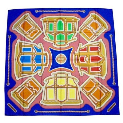 HERMES Paris Châle / carré géant en twill de soie imprimée t… - Photo 1