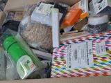a cardboard box full of items that are in it