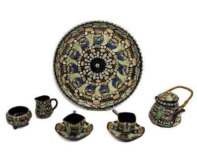 THOUNE - Suisse Partie de service en terre cuite émaillée po…