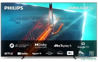 the philips smart tv is on display in the living room