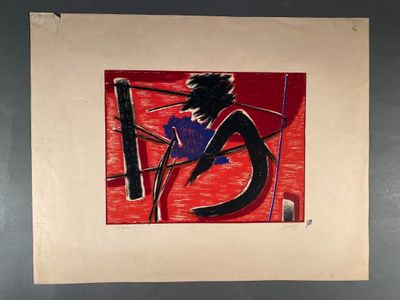 a picture of a painting of a person on a boat