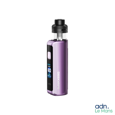 une image représentant une cigarette électronique violette, avec le haut et le bas noirs