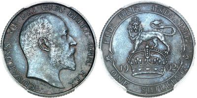 an image of a silver coin with a crown on it