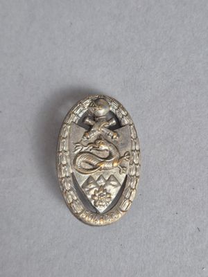 un gros plan d'une broche en argent ornée d'un serpent