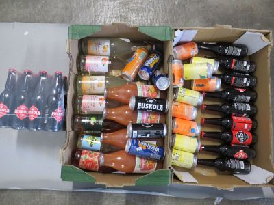 *1 lot de boissons (DLUO dépassées) : Cola EUSOLA, jus de fr…