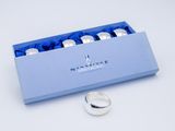 a blue box with a ring inside of it