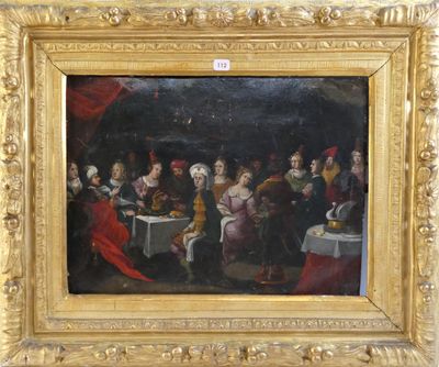 une image d'un tableau représentant un groupe de personnes assises autour d'une table