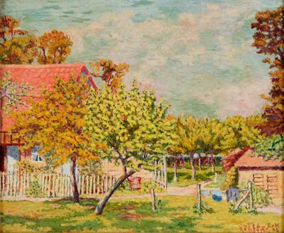 VON WÄTJEN Otto, 1881-1942, Maison et verger, 1908, huile su…