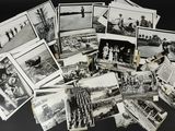 several old black and white photographs of people playing golf