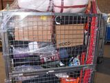 a large metal cart with a lot of items on top of it