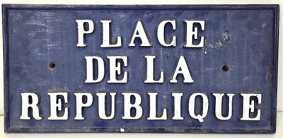 a blue sign that says place de la republique on it