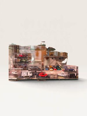 a picture of a picture of a city with cars on it