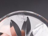 a close up of a pair of scissors in a glass bowl