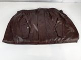 brown leather skirt purse on white surface with white background