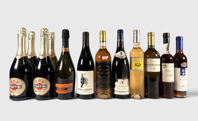 de nombreuses bouteilles de vin alignées