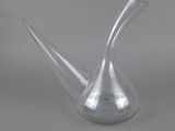 side view of a glass vase showing the curved shape of the vase