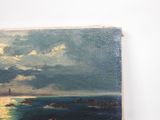 a picture of a painting of a boat on the water