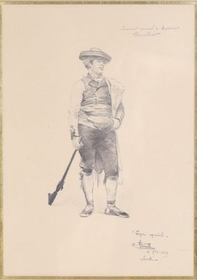 dessin représentant un homme avec une batte de baseball et une casquette