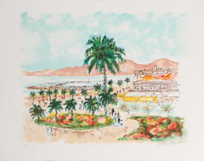Urbain HUCHET (né en 1930) Côte d'Azur, Le Lavandou Lithogra…