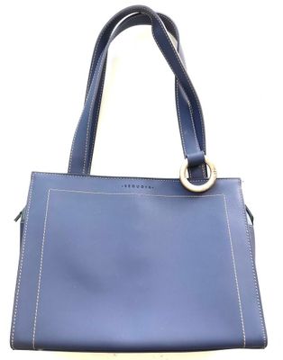 an image of a blue handbag on a white background
