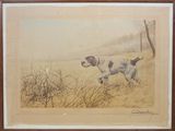 une image représentant un tableau où l'on voit un chien courir dans un champ