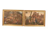 deux tableaux représentant un homme à cheval et une femme à cheval