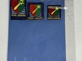three patches of different colors on a piece of cloth
