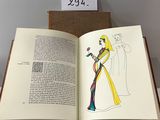 an open book with a drawing of a woman in a long dress