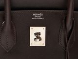 hermes ' s brown leather handbag with gold hardware