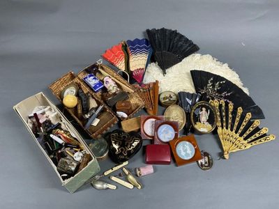 a pile of assorted items sitting on a table