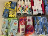 many pairs of socks that are wrapped in plastic bags