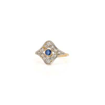 bague art déco en diamant et saphir