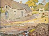 une photo d'un tableau représentant un village de campagne
